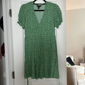 Green floral dress